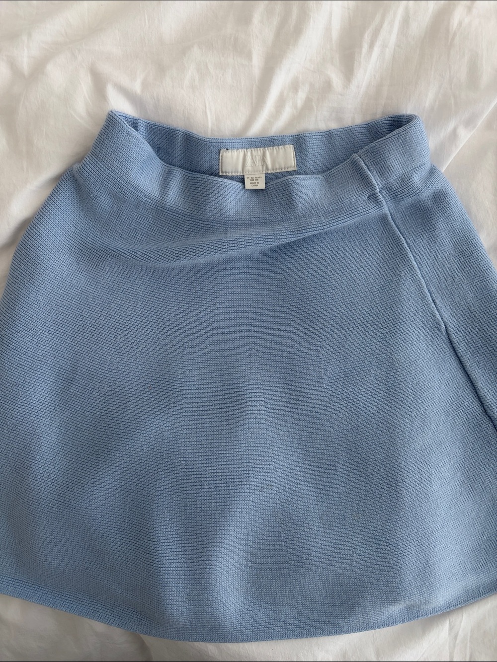 Kids Zara Light Blue Knit A-Line Mini Skirt